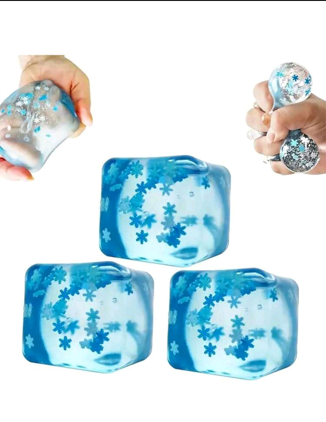 Ice Cube Squishy with Snowflakes - Image 2