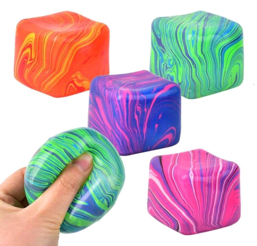 Cube Squeeze Ball  Galaxy Marble - Image 2
