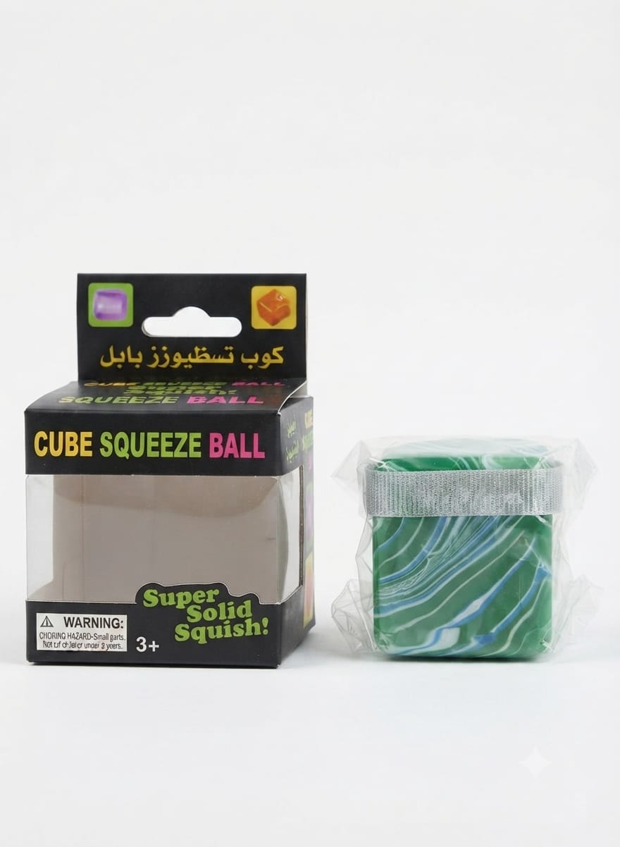 Cube Squeeze Ball Green