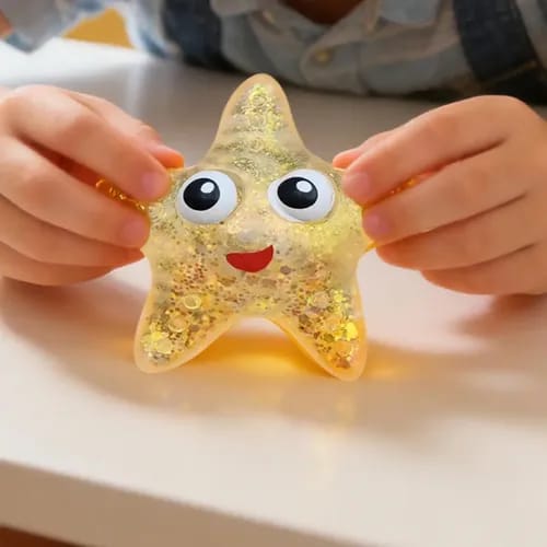 Glitter Starfish Squishy Yellow - Image 2
