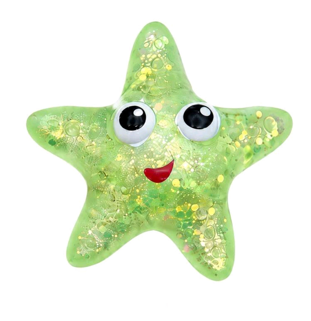 Glitter Starfish Squishy Green