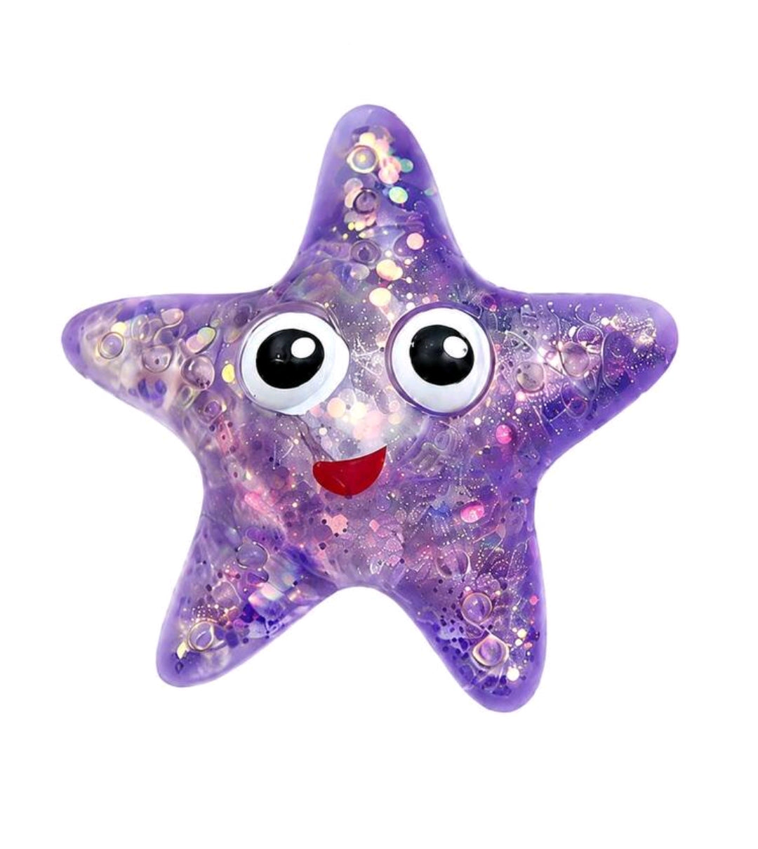 Glitter Starfish Squishy Purple