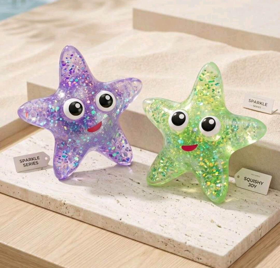 Glitter Starfish Squishy Purple - Image 3