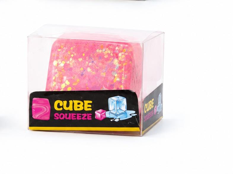 cube squeeze Pink Glittrr Small one