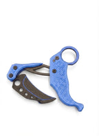 Blue Mechanical Kinematic Karambit