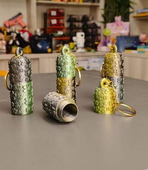 3D Printed Floral Pill Case Keychain