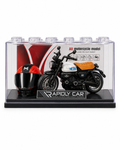 Miniature Retro Motorcycle & Helmet Display Set