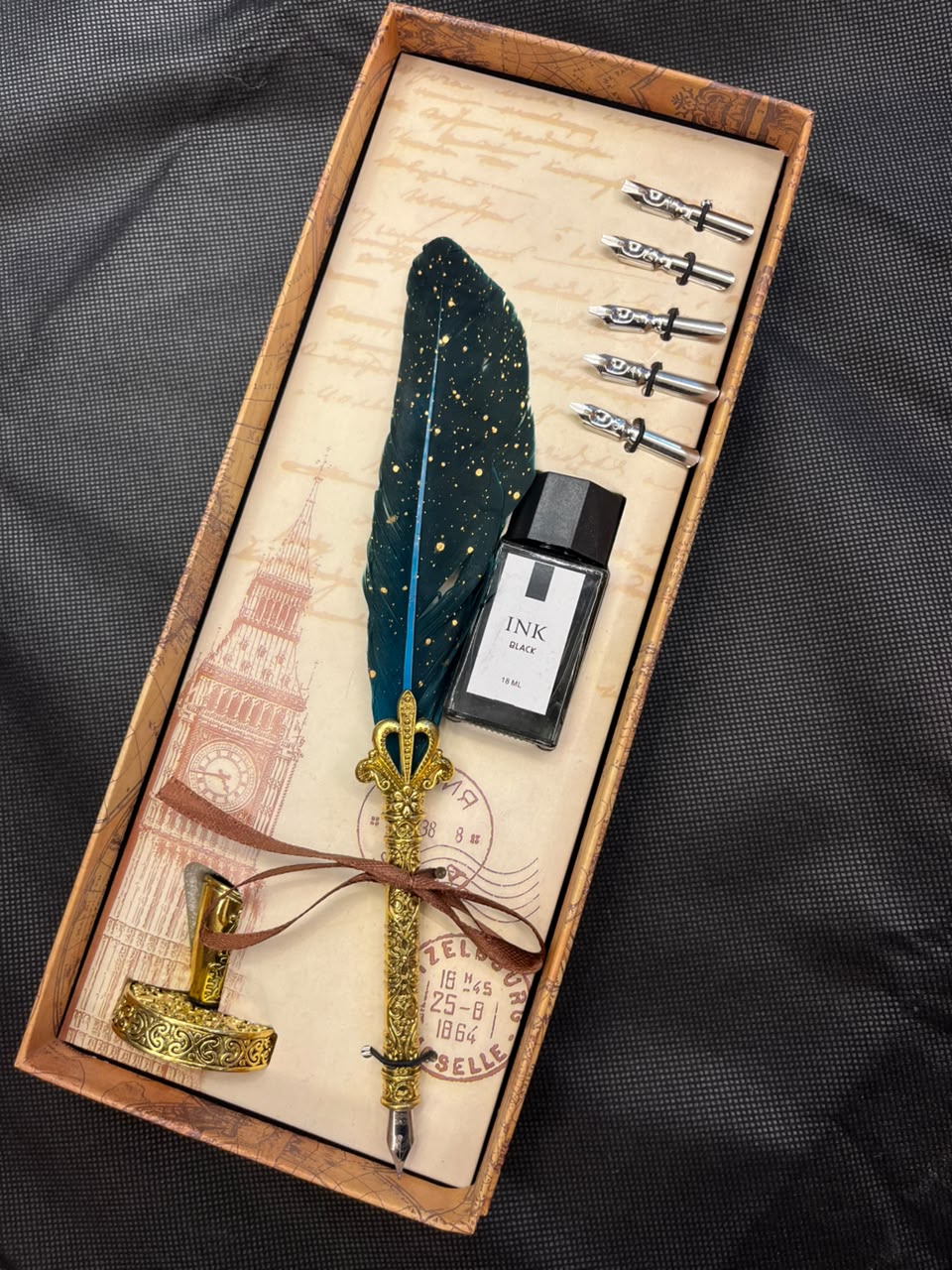Celestial Emerald Feather Quill Set