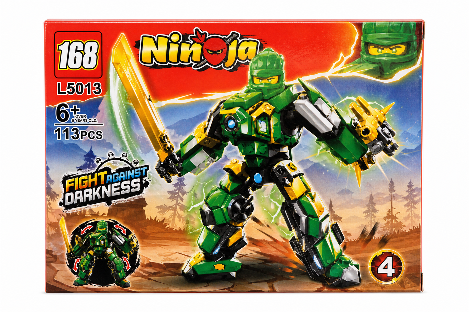 Ninja Green Robot Warrior Building Block Set product photo
