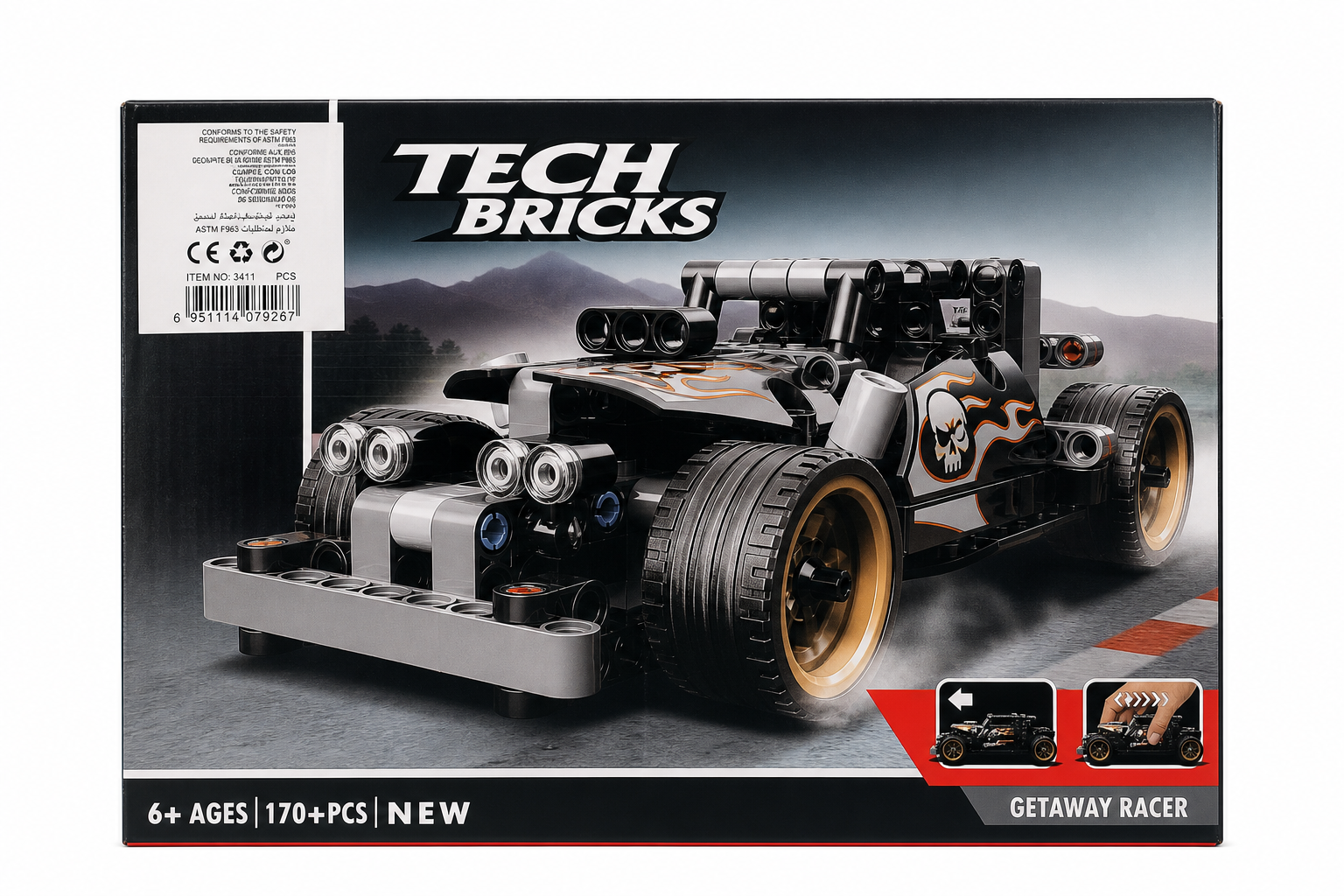 Tech Bricks Getaway Racer Building Block Set product photo